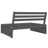 Canapé central de jardin gris 120x80 cm bois de pin massif 