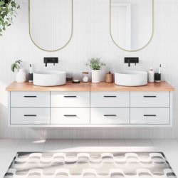 Comptoir de salle de bain marron 200x50x(2-4) cm bois traité 