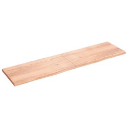Comptoir de salle de bain marron 200x50x(2-4) cm bois traité 