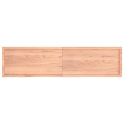 Comptoir de salle de bain marron 200x50x(2-4) cm bois traité 