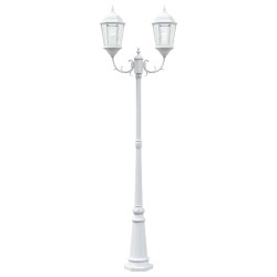 Poteau de lumière de jardin 2 lampes E27 Blanc 235 cm Aluminium 