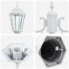Poteau de lumière de jardin 2 lampes E27 Blanc 235 cm Aluminium 