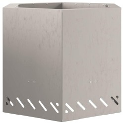 Foyer sans Fumée Hexagonal 58x58x51 cm en Acier Résistant aux Intempéries 