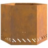 Foyer sans Fumée Hexagonal 58x58x51 cm en Acier Résistant aux Intempéries 