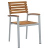 Chaises de jardin 2 pcs Grises en bois d'acacia et en acier 