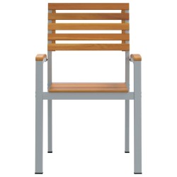 Chaises de jardin 2 pcs Grises en bois d'acacia et en acier 