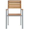 Chaises de jardin 2 pcs Grises en bois d'acacia et en acier 