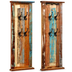 Porte-manteau 2 pcs Bois de récupération massif 38x100 cm 