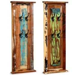 Porte-manteau 2 pcs Bois de récupération massif 38x100 cm 