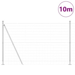 Clôture Euro avec 7 poteaux, 1,4 x 10 m, en acier galvanisé 