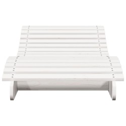 Chaise longue blanc 205x70x31,5 cm bois massif de pin 