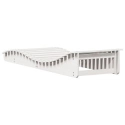 Chaise longue blanc 205x70x31,5 cm bois massif de pin 