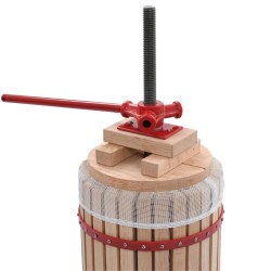 Presse-fruits et à vin avec sac en tissu 30 L Bois de chêne 