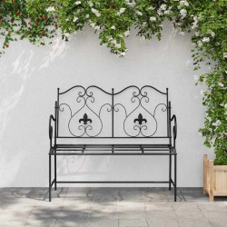 Banc extérieur Noir Métal Standard Robuste Banc d'extérieur 