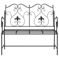 Banc extérieur Noir Métal Standard Robuste Banc d'extérieur 