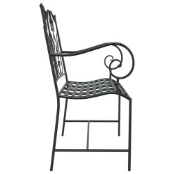 Banc extérieur Noir Métal Standard Robuste Banc d'extérieur 