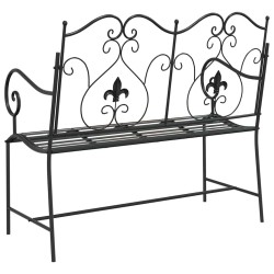 Banc extérieur Noir Métal Standard Robuste Banc d'extérieur 