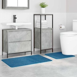 Ensemble de 2 tapis de bain bleu en polypropylène antidérapant 