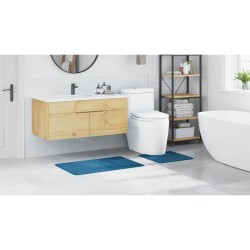 Ensemble de 2 tapis de bain bleu en polypropylène antidérapant 