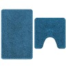Ensemble de 2 tapis de bain bleu en polypropylène antidérapant 