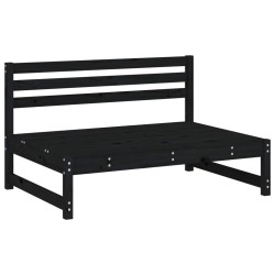 Canapé central 120x80 cm noir bois de pin massif 