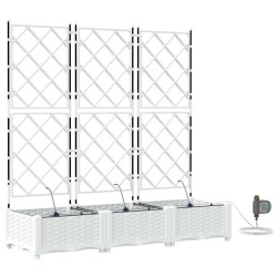 Jardinières de jardin 1 pc Blanc 120 x 40 x 126 cm Plastique 