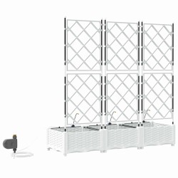 Jardinières de jardin 1 pc Blanc 120 x 40 x 126 cm Plastique 