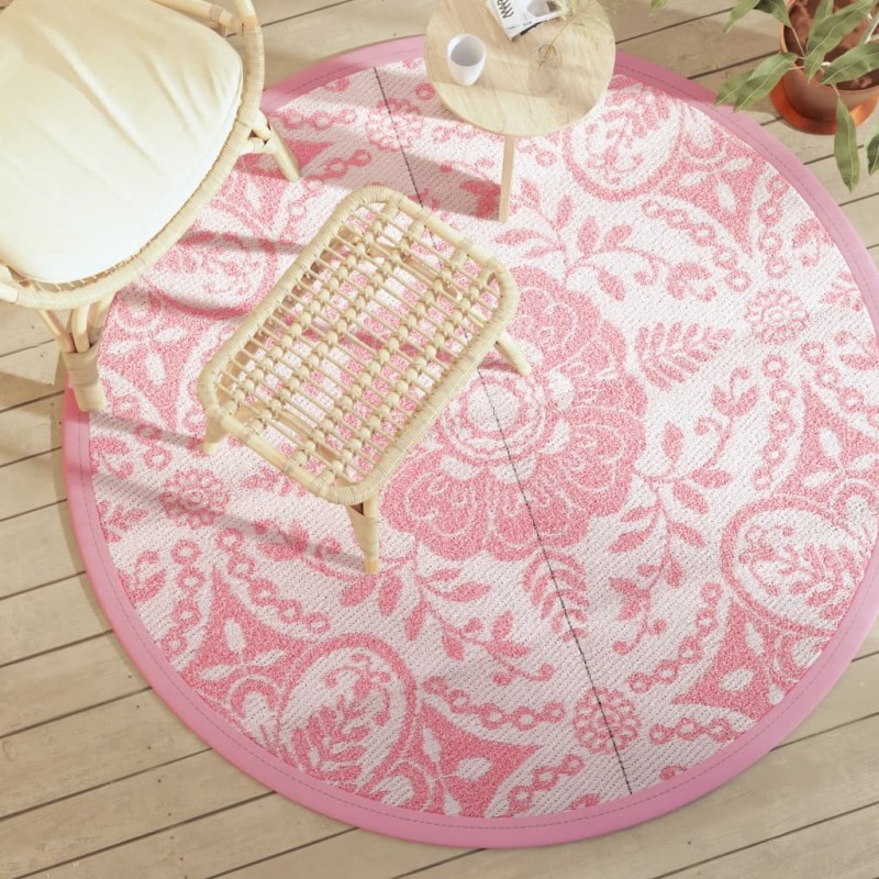 Tapis d'extérieur ARAKIL rose Ø160 cm PP 