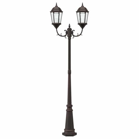 Lampadaire de jardin 2 lampes E27 Bronze 235 cm Aluminium 