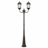 Lampadaire de jardin 2 lampes E27 Bronze 235 cm Aluminium 
