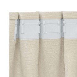 Rideaux occultants avec bande supérieure 2 pièces en velours crème 