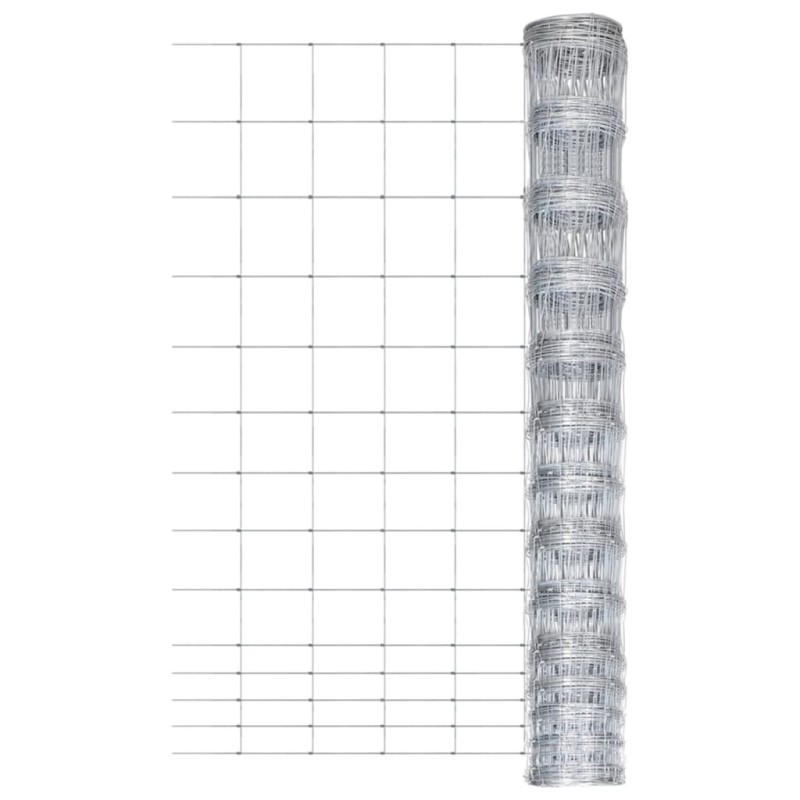 Clôture de jardin Acier galvanisé 50 m 150 cm Argenté 