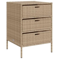 Armoire de rangement de jardin beige 55x59x80 cm résine tressée 