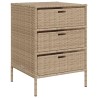 Armoire de rangement de jardin beige 55x59x80 cm résine tressée 