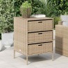 Armoire de rangement de jardin beige 55x59x80 cm résine tressée 