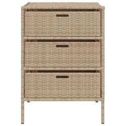 Armoire de rangement de jardin beige 55x59x80 cm résine tressée 