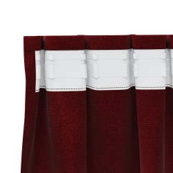 Rideaux occultants avec bande supérieure 2 pièces Rouge Vin Velours 
