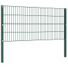 Panneau de clôture avec poteaux Fer 1,7 x 0,8 m Vert 