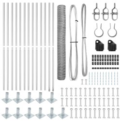 Ensemble de clôture Lot de 2 Acier galvanisé 25 x 1 m Durable 
