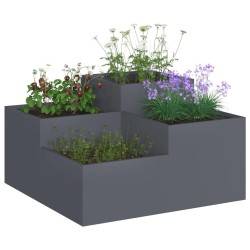 Jardinière 80x80x48 cm Acier anthracite 
