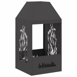 brasero Noir 50x50x100 cm Acier 