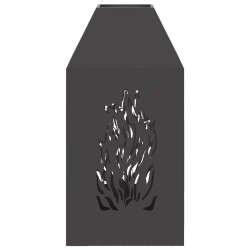 brasero Noir 50x50x100 cm Acier 