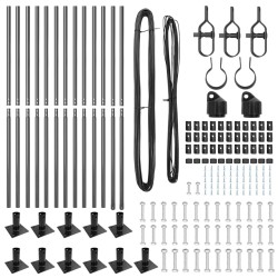 Set de poteaux de clôture 13 pcs Gris Ø32mm 160 cm Béton 