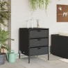 Armoire de rangement de jardin noir 55x59x80 cm résine tressée 