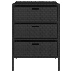 Armoire de rangement de jardin noir 55x59x80 cm résine tressée 