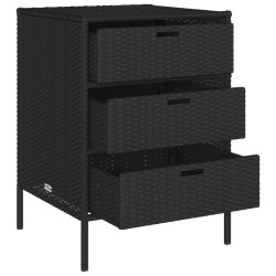 Armoire de rangement de jardin noir 55x59x80 cm résine tressée 