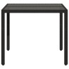 Table de jardin dessus en verre Noir 90x90x75 cm Résine tressée 