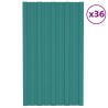 Panneaux de toiture 36 pcs Acier galvanisé Vert 80x45 cm 