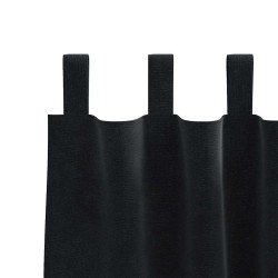 Rideaux Occultants avec Boucles de Suspension 2 pcs Velours Noir 