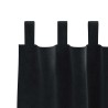 Rideaux Occultants avec Boucles de Suspension 2 pcs Velours Noir 